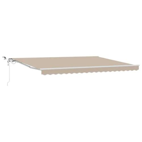 Povlačivi tende Bež 450 × 350 cm Poliester - Bež 450 × 350 cm s bijelim okvirom Cijena