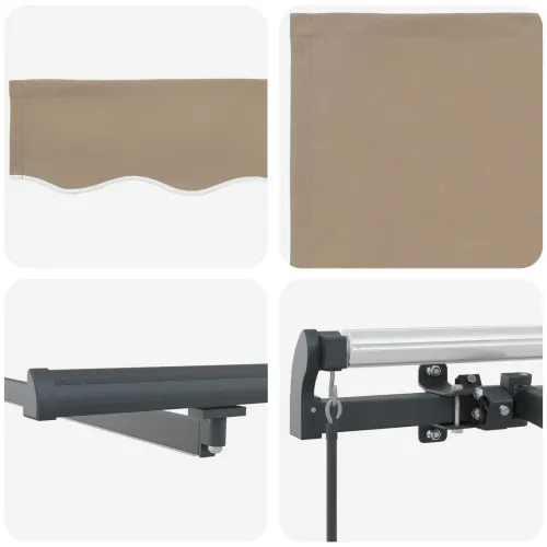 Povlačivi tende Bež 450 × 350 cm Tkanina i Aluminij - Bež 450 × 350 cm s antracitnim okvirom Cijena
