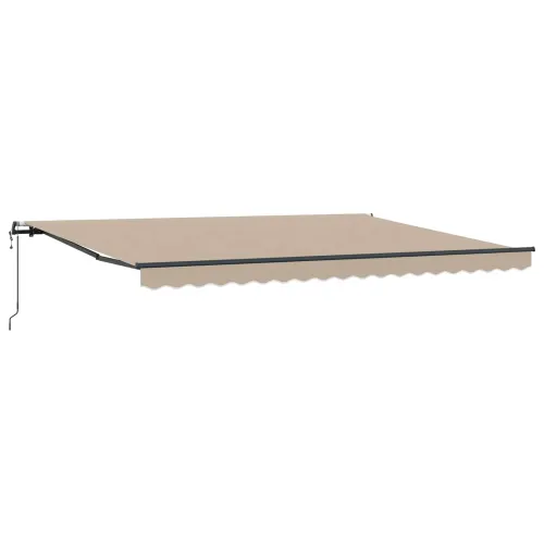 Povlačivi tende Bež 450 × 350 cm Tkanina i Aluminij - Bež 450 × 350 cm s antracitnim okvirom Cijena