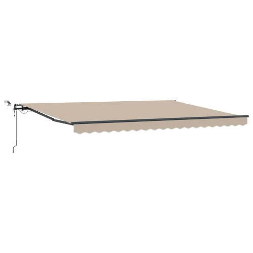 Povlačivi tende Bež 450 × 350 cm Poliester - Bež 450 × 350 cm s antracitnim okvirom Cijena