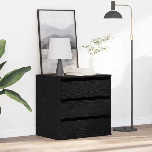 Ormar s ladicama 3-Ladica Crna 61 x 41 x 58 cm - Crni hrast 60 x 41 x 58 cm Cijena