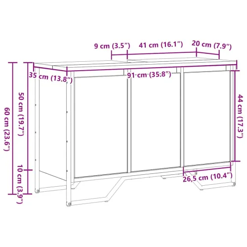 Kupaonski ormarić za sudoper Staro drvo 91 x 35 x 60 cm - Staro drvo Cijena
