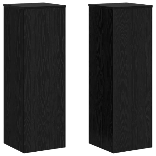 Stalak za biljke Crni hrast 33 x 33 x 100 cm Konstruirano drvo - Crni hrast Cijena