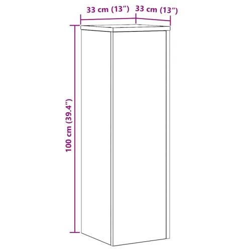 Stalak za biljke Crni hrast 33 x 33 x 100 cm Konstruirano drvo - Crni hrast Cijena