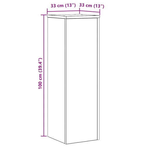 Stalak za biljke Crni hrast 33 x 33 x 100 cm Konstruirano drvo - Crni hrast Cijena
