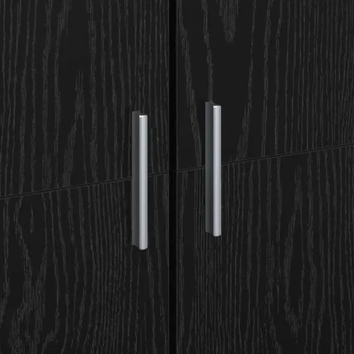 Visoka komoda 60 x 35 x 180 cm Konstruirano drvo Crni hrast - Crni hrast Cijena