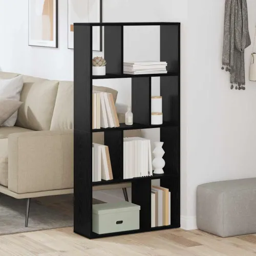 Ormarić za knjige 8 razina 60 x 20 x 120,5 cm Konstruirano drvo - Crni hrast 60 cm Cijena