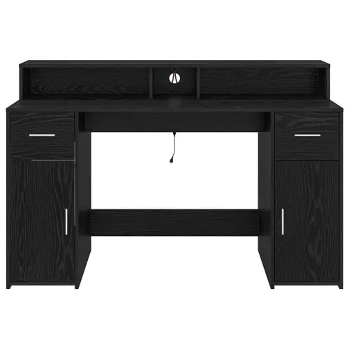 Stol s ladicama Crni hrast 140 x 55 x 91 cm Konstruirano drvo - Crni hrast 140 x 55 x 91 cm Cijena