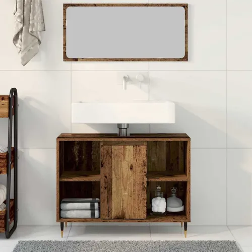 Kupaonski ormar Staro drvo 80 x 33 x 60 cm Konstruirano drvo - Staro drvo Cijena