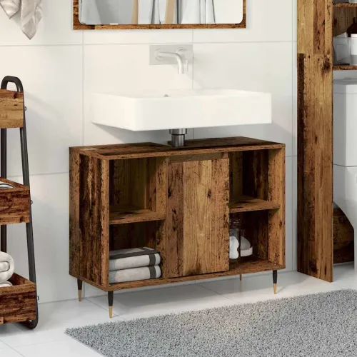 Kupaonski ormar Staro drvo 80 x 33 x 60 cm Konstruirano drvo - Staro drvo Cijena