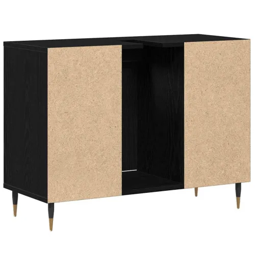 Kupaonski ormar Crna 80 x 33 x 60 cm Konstruirano drvo - Crni hrast Cijena
