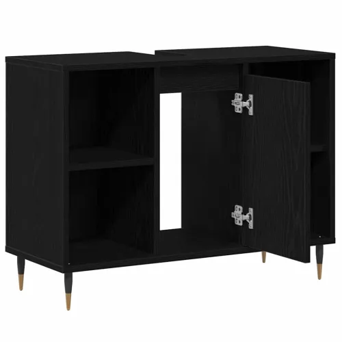 Kupaonski ormar Crna 80 x 33 x 60 cm Konstruirano drvo - Crni hrast Cijena