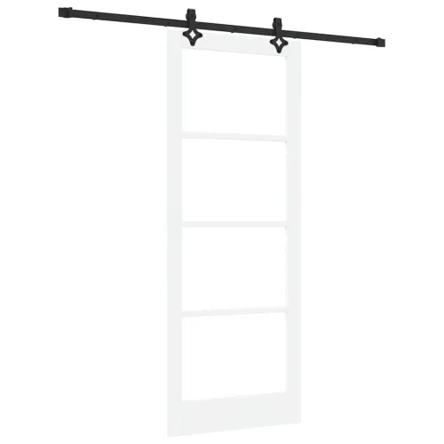 Klizna vrata ORKDAL 83 x 211 cm Masivna borovina i staklo - Bijela i crna 83 x 211 cm 200 cm Cijena