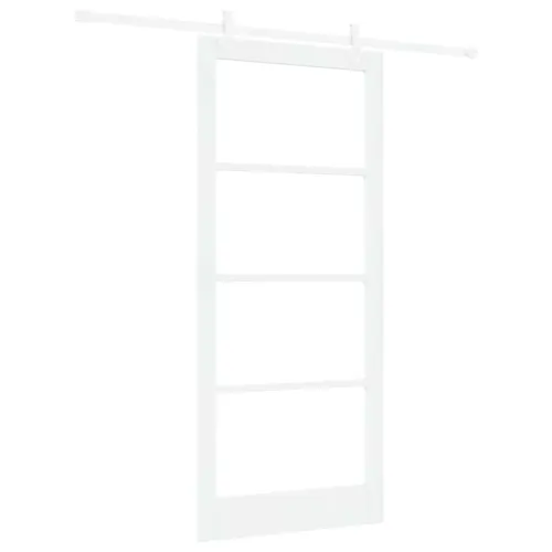 Klizna vrata 93 x 211 cm Masivna borovina i staklo Bijela - Bijela 93 x 211 cm 200 cm Cijena