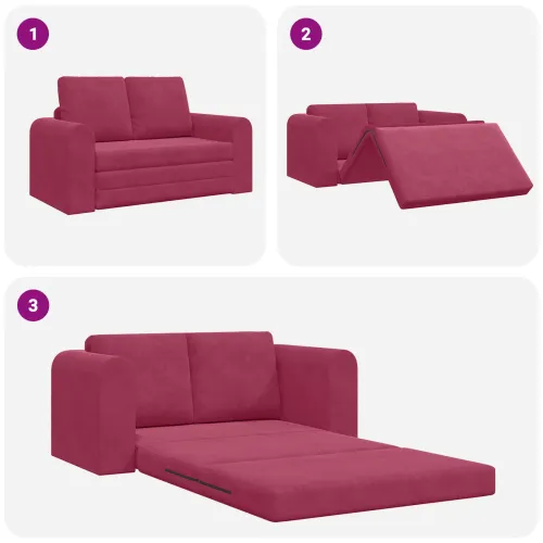 Krevet na razvlačenje Vinska crvena 148 x 71 x 83 cm Baršun - boja crnog vina 148 cm Cijena