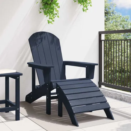 Adirondack stolica Mornarsko plava HDPE - Modra s podnožjem Cijena