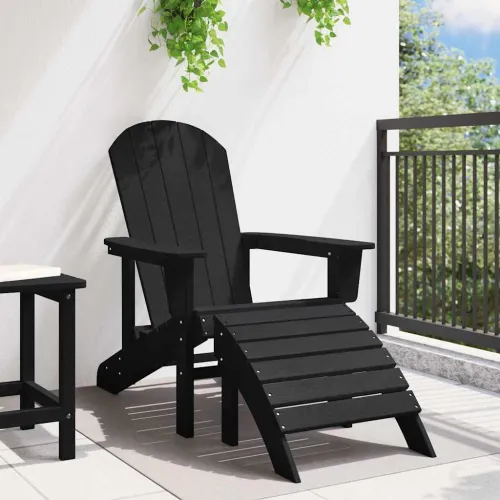 Adirondack stolica Crna HDPE - Crna s podnožjem Cijena