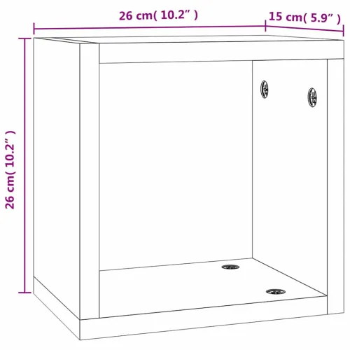 Police na zidu 4 kom. Dimljeni hrast 26 x 15 x 26 cm - Dimljeni hrast 26 x 15 x 26 cm 4 Cijena