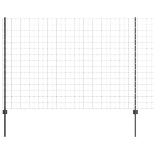 Euro ograda s postom 10 x 1,5 m Čelik premazan PVC-om Siva - Siva 10 x 1,5 m ograda (mreža 7,5 x 10 cm) Cijena