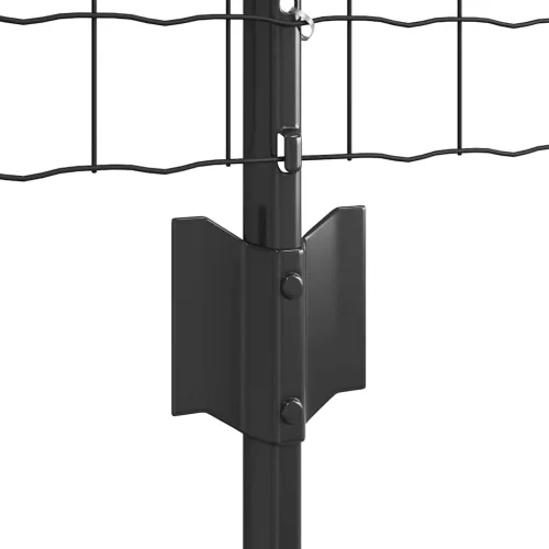 Euro ograda s postom 50 x 0,6 m Čelik premazan PVC-om Siva - Siva 50 x 0,6 m ograda (mreža 5 x 5 cm) Cijena