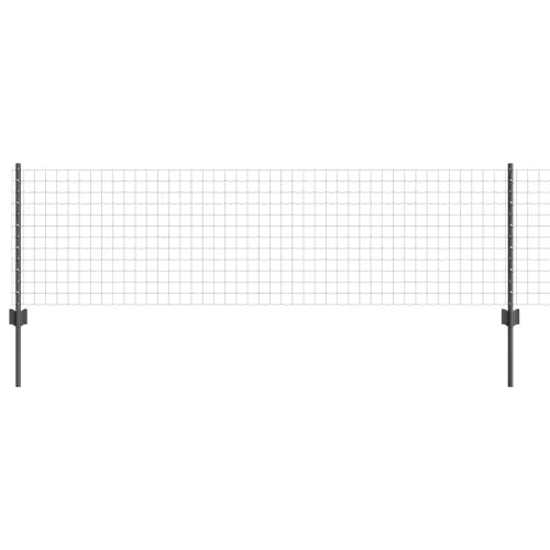 Euro ograda s postom 50 x 0,6 m Čelik premazan PVC-om Siva - Siva 50 x 0,6 m ograda (mreža 5 x 5 cm) Cijena