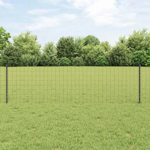 Euro ograda s postom 25 x 0,6 m Čelik premazan PVC-om Siva - Siva Ograda 25 x 0,6 m (mreža 7,7 x 6,4 cm) Cijena