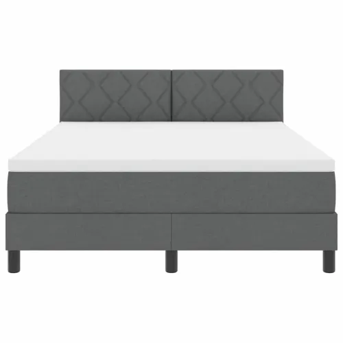 Box spring krevet Tamno siva 160 x 200 cm tkanina - Tamno siva 160 x 200 cm Dizajn s rombovima Cijena