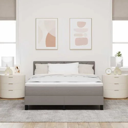 Box spring krevet Sivo-smeđa 160 x 200 cm tkanina - Sivo-smeđa 160 x 200 cm Dizajn s rombovima Cijena
