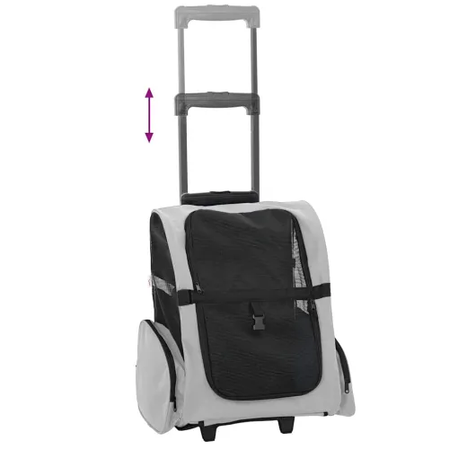 Kolica za kućne ljubimce 3-u-1 Dizajn Siva 48x32x(57-106) cm Oxford tkanina - Siva 48 x 32 x 57 cm Cijena