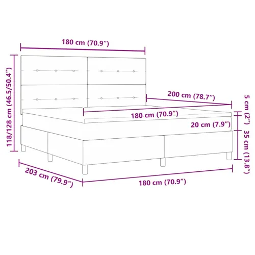 Box spring krevet s uzglavljem Crna 180 x 200 cm tkanina - Crna 180 x 200 cm Prošiveno gumbima Cijena