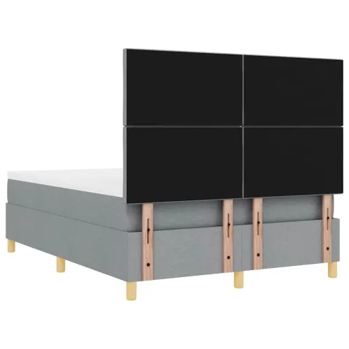 Box spring krevet Svijetlo siva 160 x 200 cm tkanina - Svjetlosiva 160 x 200 cm Dizajn s rombovima Cijena