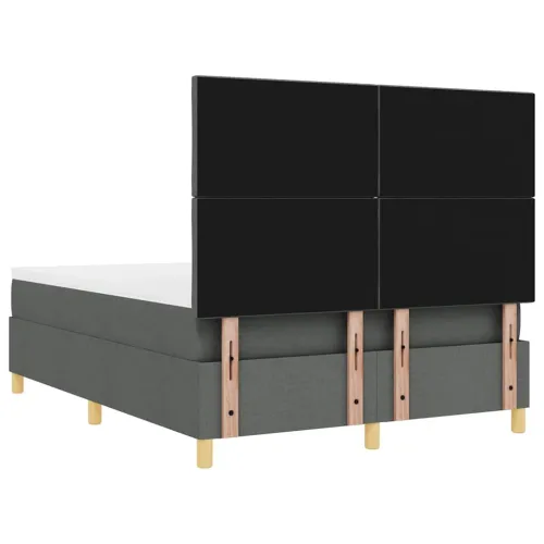 Box spring krevet Tamno siva 160 x 200 cm tkanina - Tamno siva 160 x 200 cm Dizajn s rombovima Cijena