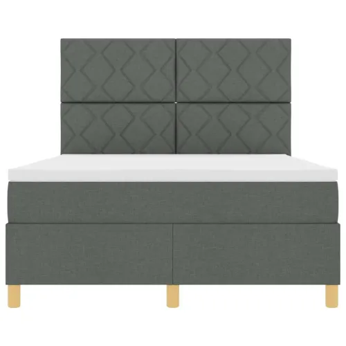 Box spring krevet Tamno siva 160 x 200 cm tkanina - Tamno siva 160 x 200 cm Dizajn s rombovima Cijena