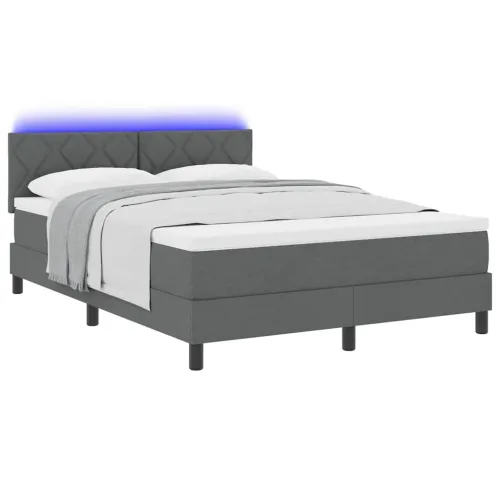 Box spring krevet Tamno siva 160 x 200 cm tkanina - Tamno siva 160 x 200 cm Dizajn s rombovima Cijena