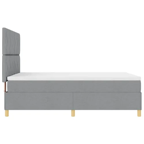 LED Box Spring Krevet Svijetlo siva 160 x 200 cm tkanina - Svjetlosiva 160 x 200 cm Dizajn s rombovima Cijena