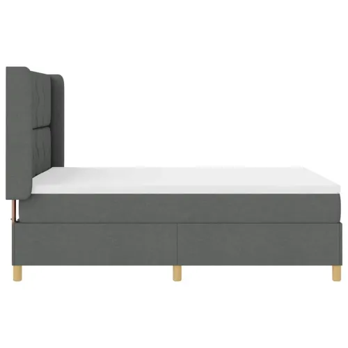 Box spring krevet s LED trakama Siva 160 x 200 cm tkanina - Tamno siva 160 x 200 cm Dizajn s rombovima Cijena