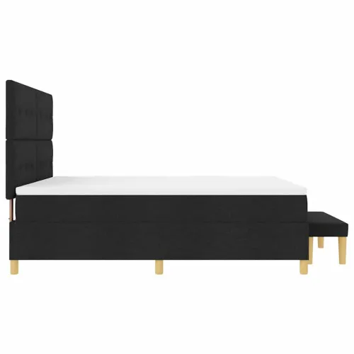 Box spring krevet s uzglavljem Crna 200 x 180 cm tkanina - Crna 180 x 200 cm Prošiveno gumbima Cijena