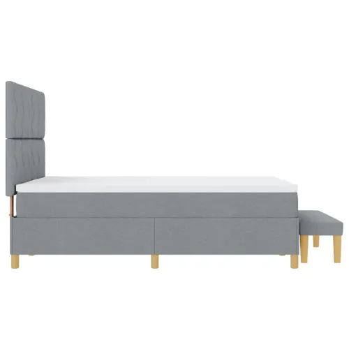 Box spring krevet Svjetlosiva 200 x 160 cm tkanina - Svjetlosiva 160 x 200 cm Dizajn s rombovima Cijena