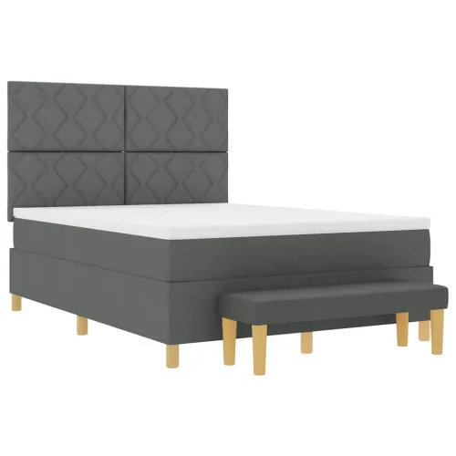 Box spring krevet Tamno siva 200 x 160 cm tkanina - Tamno siva 160 x 200 cm Dizajn s rombovima Cijena
