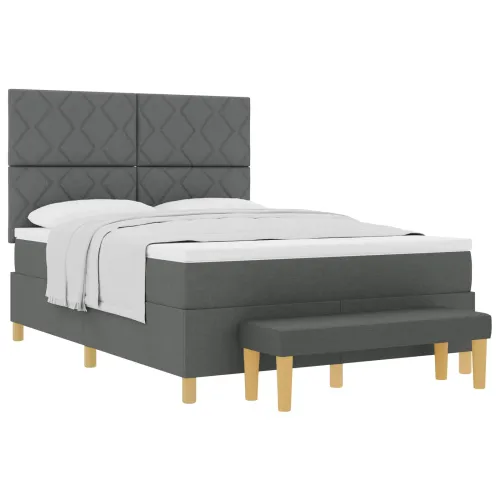 Box spring krevet Tamno siva 200 x 160 cm tkanina - Tamno siva 160 x 200 cm Dizajn s rombovima Cijena