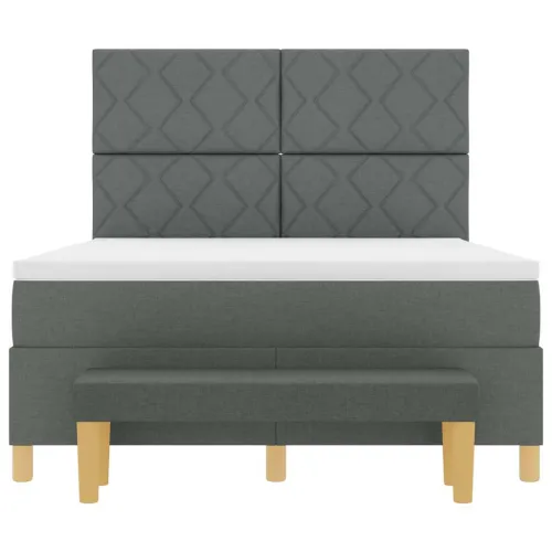 Box spring krevet Tamno siva 200 x 160 cm tkanina - Tamno siva 160 x 200 cm Dizajn s rombovima Cijena