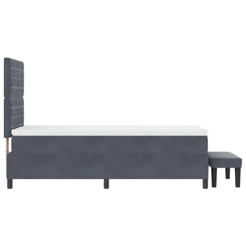 Box spring krevet Tamno siva 190 x 90 cm Baršun - Tamno siva 90 x 190 cm Kristal s dugmadima Cijena