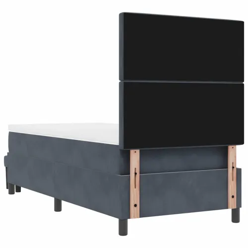 Box spring krevet Tamno siva 190 x 90 cm Baršun - Tamno siva 90 x 190 cm Kristal s dugmadima Cijena