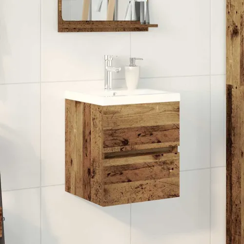 Kupaonski ormarić za sudoper Crni hrast 80 x 39 x 62 cm - Staro drvo 41 x 38,5 x 45 cm bez slavine Cijena