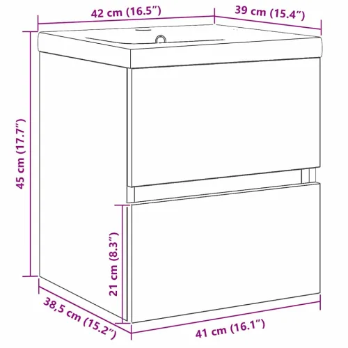 Kupaonski ormarić za sudoper Crni hrast 80 x 39 x 62 cm - Staro drvo 41 x 38,5 x 45 cm bez slavine Cijena