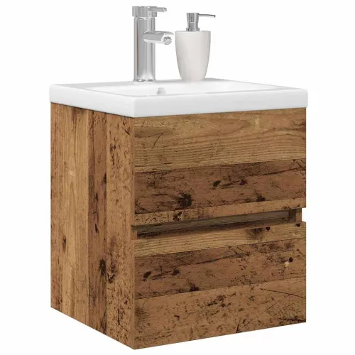 Kupaonski ormarić za sudoper Crni hrast 80 x 39 x 62 cm - Staro drvo 41 x 38,5 x 45 cm bez slavine Cijena