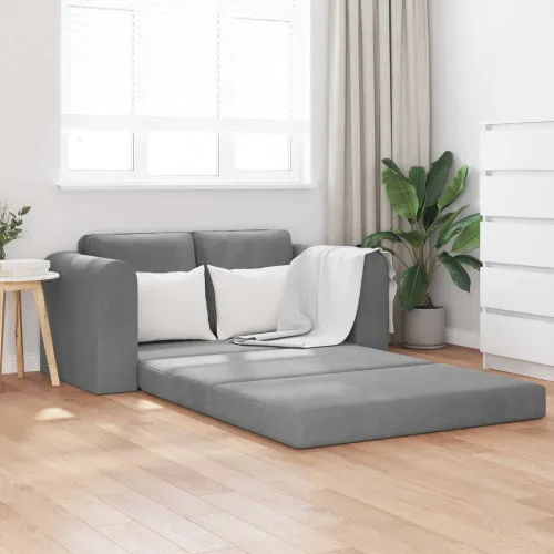 Krevet na razvlačenje Tamno siva 148 x 71 x 83 cm Baršun - Tamno siva 148 cm Cijena