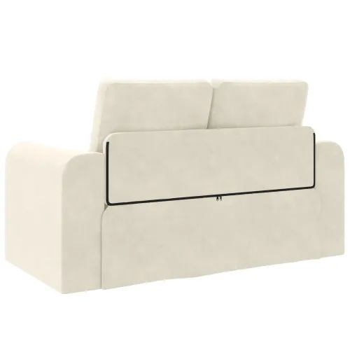 Krevet na razvlačenje Krema 148 x 71 x 83 cm Baršun - Krema 148 cm Cijena
