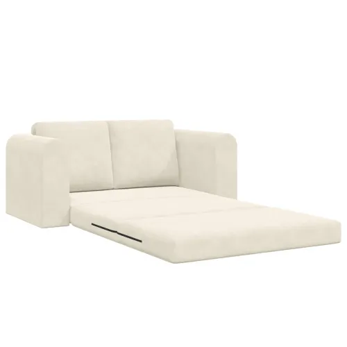 Krevet na razvlačenje Krema 148 x 71 x 83 cm Baršun - Krema 148 cm Cijena