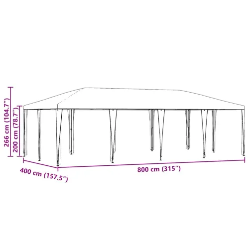 Šator za svadbe - šator za zabave Plava 800 x 400 x 266 cm Polietilen i čelik - Plava 4 x 8 m Cijena